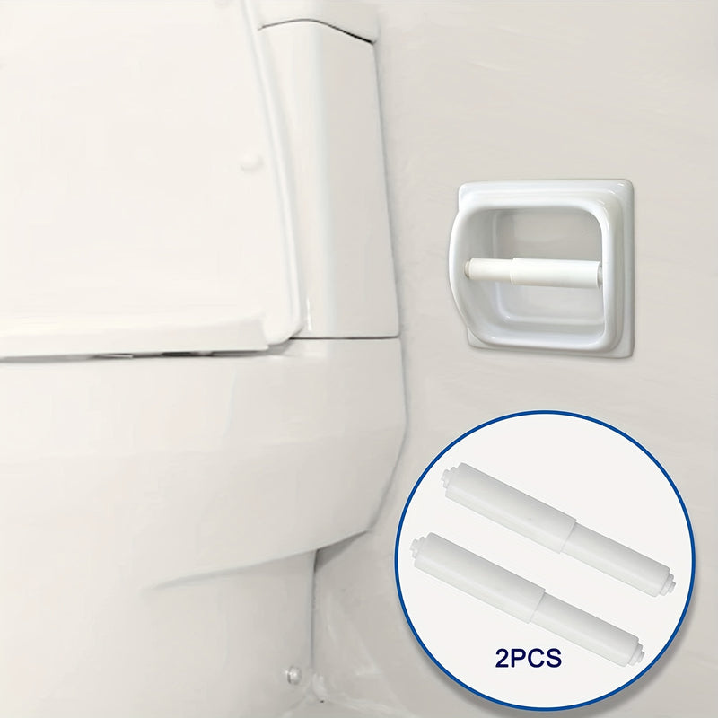 2 Piezas, Rodillo De Soporte De Papel Higiénico, Reemplazo De Varilla De Papel Higiénico Ajustable Blanco Con Resorte, Diseño De Plástico Duradero