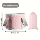 Baño de pies redondo plegable con asa - Tela Oxford rosa, perfecto para la relajación y el bienestar, ideal para Navidad, Halloween, Pascua, Acción de Gracias, Día de la Madre, baño de pies de bienestar | Elegante baño de pies | Baño de pies duradero