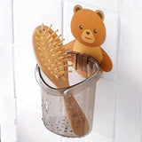 Soporte de Pared para Cepillos de Dientes con Estante de Drenaje - Plástico PPSU Transparente Dorado Rosa, Organizador Multifuncional de Baño para Pasta Dental y Cepillos, Accesorio Decorativo Adorable para el Hogar, Soporte para Cepillos y Pasta Dental