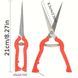 Tijeras de Poda de Acero Inoxidable Extra-Largas - Tijeras de Jardín Versátiles para Bonsái, Espinas, Rosas y Cosecha - Diseño Ergonómico con Funda Protectora, Flores, Hierbas, Frutas, Áreas Densas