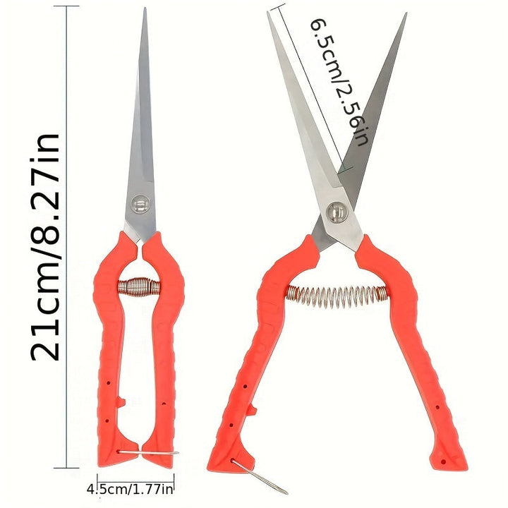Tijeras de Poda de Acero Inoxidable Extra-Largas - Tijeras de Jardín Versátiles para Bonsái, Espinas, Rosas y Cosecha - Diseño Ergonómico con Funda Protectora, Flores, Hierbas, Frutas, Áreas Densas