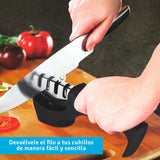 Afilador Cuchillos Acero Inoxidable 3 Etapas Mango Antideslizante XR1618