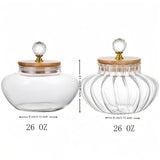 2 piezas, Jarrón de vidrio con diamantes, Jarrón sellado de vidrio, Jarrón de almacenamiento, Jarrón de almacenamiento, Jarrón de té, Envoltura de tela de perlas anticaídas, Adecuado para decoración del hogar
