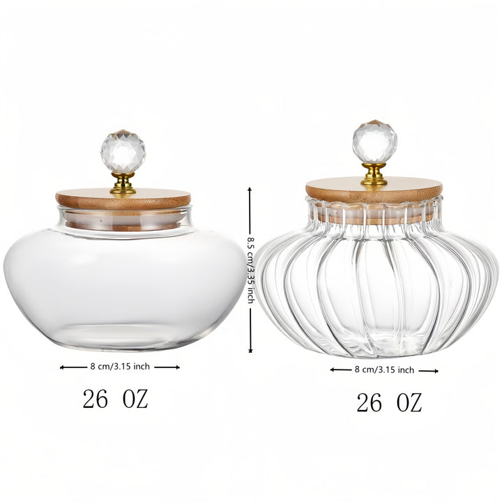 2 piezas, Jarrón de vidrio con diamantes, Jarrón sellado de vidrio, Jarrón de almacenamiento, Jarrón de almacenamiento, Jarrón de té, Envoltura de tela de perlas anticaídas, Adecuado para decoración del hogar