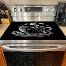 Tapete Protector para Estufa de 1 Pieza con Diseño de Taza de Café - Estilo Boceto en Blanco y , Resistente al Calor y Antirrayas, Superficie Fácil de Limpiar Duradera, Ajustable a Todas las Encimeras de Cocina, Decoración Elegante para la Cocina, Protec