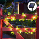 1 juego de luces solares en forma de hiedra, luces artificiales de enredadera, guirnalda de luces de hadas, luces de enredadera con hojas verdes, para decoración de bodas, fiestas, dormitorios (incluye batería solar)