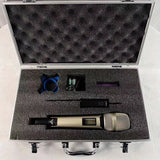 Conjunto de micrófono de tarjeta de sonido, estuche de aluminio, micrófono inalámbrico universal, bolsa portátil, maleta de carcasa dura, accesorios de mezclador.