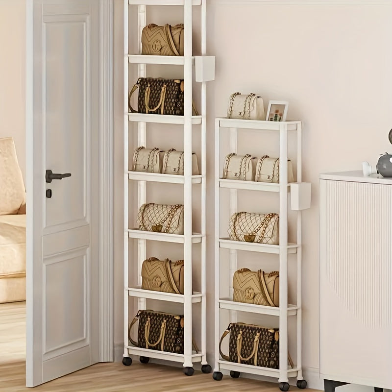 Carrito de Almacenamiento Rodante Multinivel Versátil - PVC, Perfecto para Snacks y Libros - Ideal para Sala de Estar, Cocina, Baño, Dormitorio