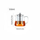 1 pieza, juego de 1 unidad, tetera transparente resistente al calor de borosilicato con asa y tapa, capacidad grande de 550ml/750ml, cuerpo recto con filtro interior de acero inoxidable para infusionar hojas de té, pétalos de rosa, bayas goji, flores, te
