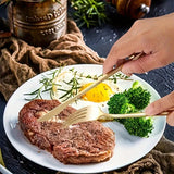 Juego de 24 piezas de tenedor de acero inoxidable con acabado pulido, disponible en colores dorado y plateado - Accesorios de cocina y comedor