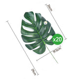 Plantas Artificiales Hojas Pequeñas X20 Decoración Tropical Fiestas 6292