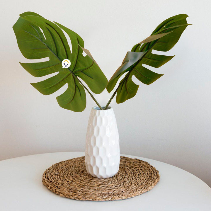 Plantas Artificiales Hojas Medianas X12 Decoración Tropical Fiestas 6291