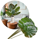 Plantas Artificiales Hojas Medianas X12 Decoración Tropical Fiestas 6291