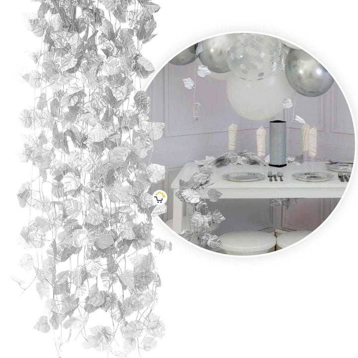 Enredadera Decorativa X12 Metálica Follaje Artificial Decoración Hogar Jardín HG04