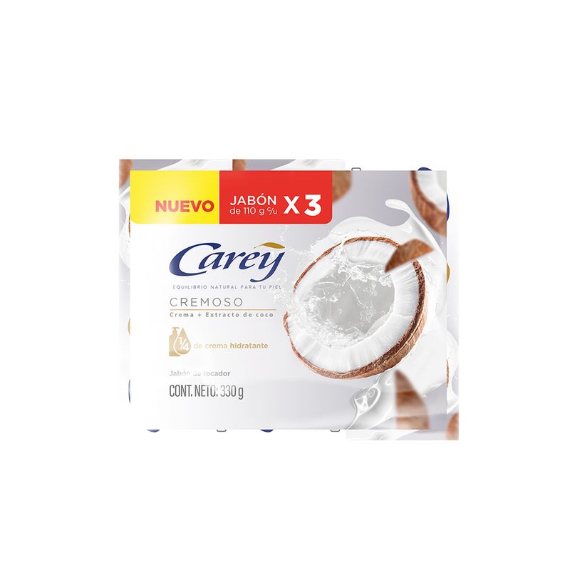 JABON CAREY 3U 330G CREMOSO COCO