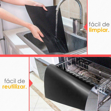 Laminas Antiadherentes BBQ X5 Alfombra Teflón Parrilla Cocina 9020