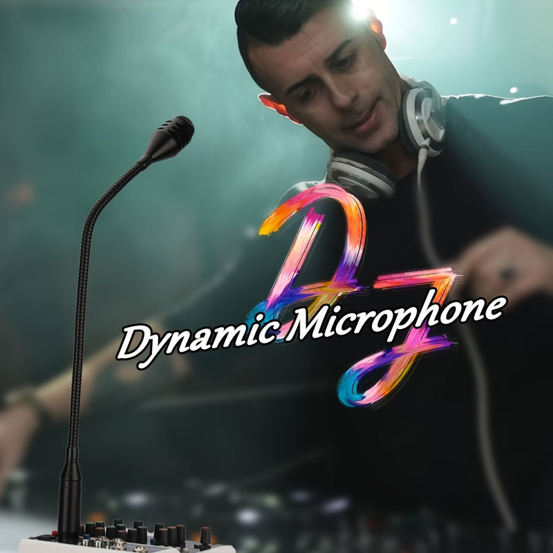 1 micrófono profesional XLR para DJ LMBGM con cuello flexible e interruptor, aleación de aluminio, dinámico para presentaciones en vivo, sin batería, voltaje de operación ≤36V, regalo ideal para Navidad