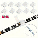 Conectores para tiras de luces LED metálicos, 6/10 piezas, extensión sin espacios de 4 pines RGB SMD 5050, sin soldadura ni electricidad, accesorios para iluminación en riel sin baterías