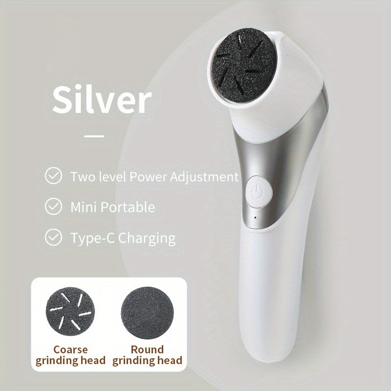 Kit portátil de eliminación eléctrica de pies USB, diseño profesional para cuidado seco y agrietado, color beige claro, fácil de usar, cabezal reemplazable, herramienta profesional para el cuidado de los pies, regalo ideal para mudanzas, Halloween o Acci