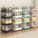 Carrito de almacenamiento móvil para cocina, caja rodante con cajones extraíbles, carrito resistente de 3 y 4 niveles con ruedas bloqueables para baño, sala, cocina, snacks, manualidades, cosméticos y decoración del hogar