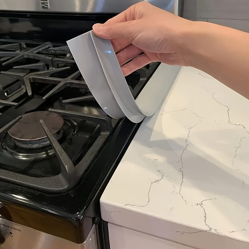 1 pieza de Relleno para Huecos de Estufa de Silicona - Tira Selladora Autoadhesiva para Encimeras y Bordes de Paredes de Cocina, Instalación Fácil, Mantiene las Superficies Limpias y Planas, Material de Silicona Duradero, Mantenimiento de Limpieza | Dise