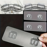 2pcs Soportes Adhesivos para Estante de Pared - Instalación Fácil Sin Taladro, Plástico Transparente Duradero, Accesorios de Almacenamiento Montados en la Pared Estilo Contemporáneo para Organización del Hogar y Oficina, Diseño Moderno de Ganchos Utilita