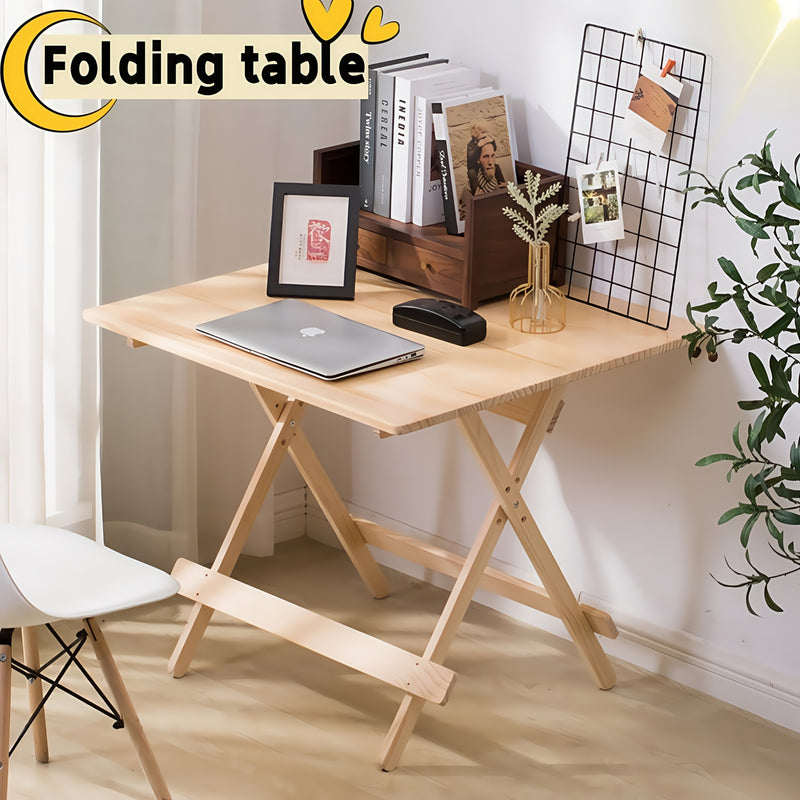Mesita Plegable de Madera de Pino Sólido - Estilo Rústico con Patas de MDF, Diseño Portátil y Ahorrador de Espacio para Oficina en Casa, Sala o Espacios Pequeños, Construcción Robusta, Aesthetic Campestre