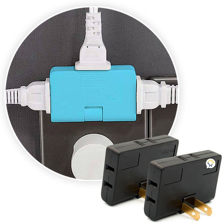 Adaptador 3 Salidas X2 Toma Corriente Enchufe Plegable 180 Grados W1210