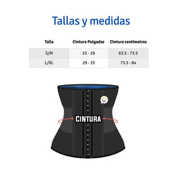Faja Cinturilla Mujer Broches Sauna Reductora Neopreno 22008
