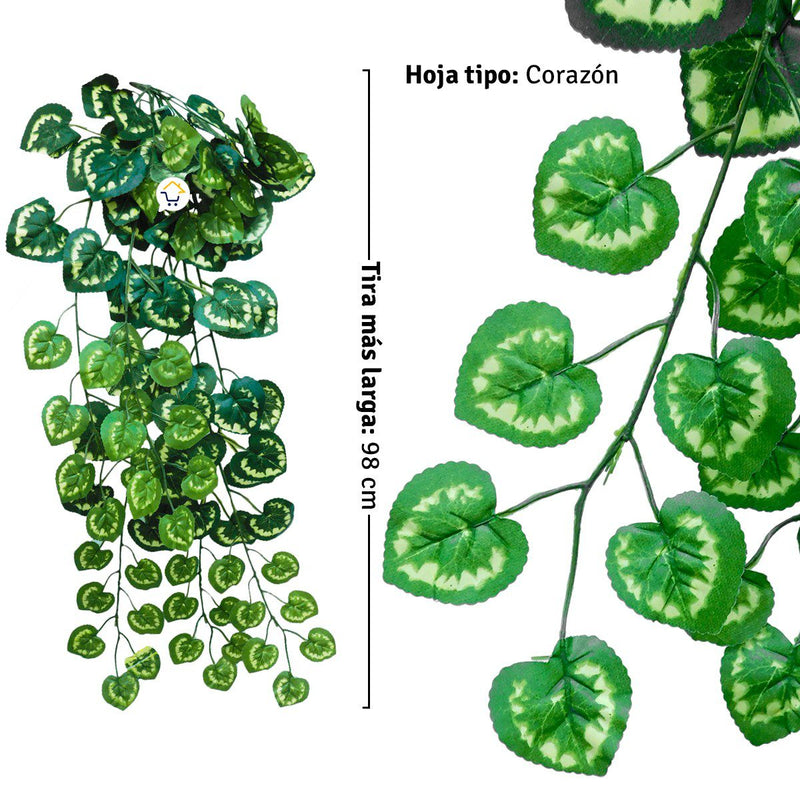 Planta Artificial Follaje Colgante Enredadera Hojas Corazón 107HT