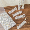 Combinación de Cajas de Plástico Transparente de 28 Compartimentos, Contenedor para Joyería y Accesorios, Utilizado para Artesanías, Cristales para Uñas, Cuentas, Almacenamiento de Semillas, Cajas de Joyería