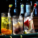 10 vasos de cóctel acrílicos con agitadores, palitos para mezclar bebidas de fiesta, mezcladores de bebidas de barware con asas en forma de taza, decoración de vajilla de polipropileno para eventos y celebraciones.
