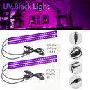 2 piezas/4 piezas de lámpara de tira LED negra de 12 pulgadas USB para dormitorio, pintura fluorescente, póster, fiesta, resplandor en la oscuridad, Halloween