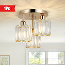 1 pza. Moderno candelabro de cristal de 3 luces con pantalla de cristal, base E27, 110V-240V, montaje semi empotrado, luz colgante ajustable para sala de estar, dormitorio, cocina, pasillo, baño, accesorio de iluminación.