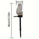 1pc Lámpara de Resina con Forma de Búho con Sensor de Luz Solar para Jardín y Decoración Exterior, Lámpara de Césped para Insertar en el Suelo