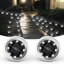 FACHOI 8 luces solares LED para exteriores, focos de jardín con sensor de luz, encendido/apagado automático, plástico resistente y acero inoxidable, duración de 8-10 horas, fácil instalación para patio, jardín, camino, terraza, césped