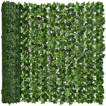 1 Rollo de Vidrio Artificial de Hiedra - Panel de Pared de Verde Falso para Jardín al Aire Libre, Decoración del Hogar y la Habitación | Perfecto para Navidad y Espacios Estéticos, Material Plástico Duradero, No se Necesita Electricidad, Pantalla de Priv