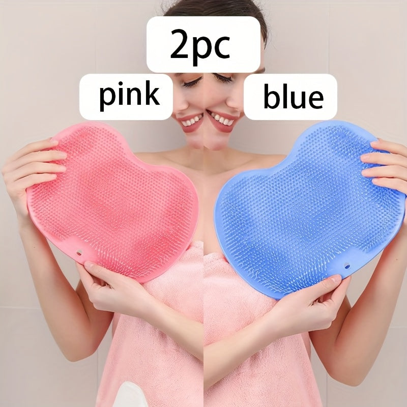 2 Piezas - Almohadilla de Masaje para Pies de Silicona para Baño RV, Almohadilla Exfoliante Antideslizante con Ventosas, Masajeador de Espalda Montado en la Pared, Accesorio para Ducha RV, Ideal para Hogar Familiar