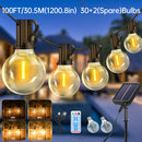 Luzes de cordão de bola de bolha solar 30 luzes + 2 (reservados) Controle remoto infravermelho, decoração de jardim à prova d'água para uso ao ar livre, controle de luz, economia de energia, adequadas para vários cenários, criação de atmosfera romântica