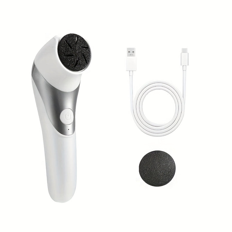 Kit portátil de eliminación eléctrica de pies USB, diseño profesional para cuidado seco y agrietado, color beige claro, fácil de usar, cabezal reemplazable, herramienta profesional para el cuidado de los pies, regalo ideal para mudanzas, Halloween o Acci