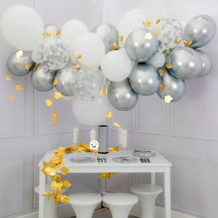 Enredadera Decorativa X12 Metálica Follaje Artificial Decoración Hogar Jardín HG04