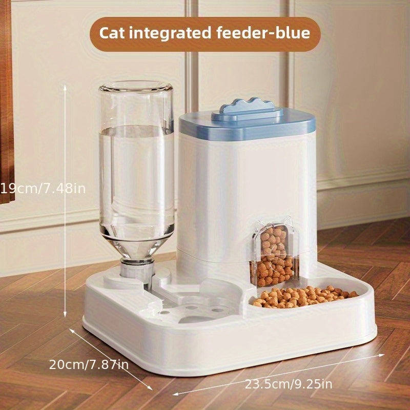 Dispensador automático de agua para gatos y perros con comedero integrado, capacidad de 1 a 10 litros, sin pilas, diseño moderno en blanco para fácil limpieza e hidratación, solución duradera para mascotas, alimentador automático, accesorio elegante, con