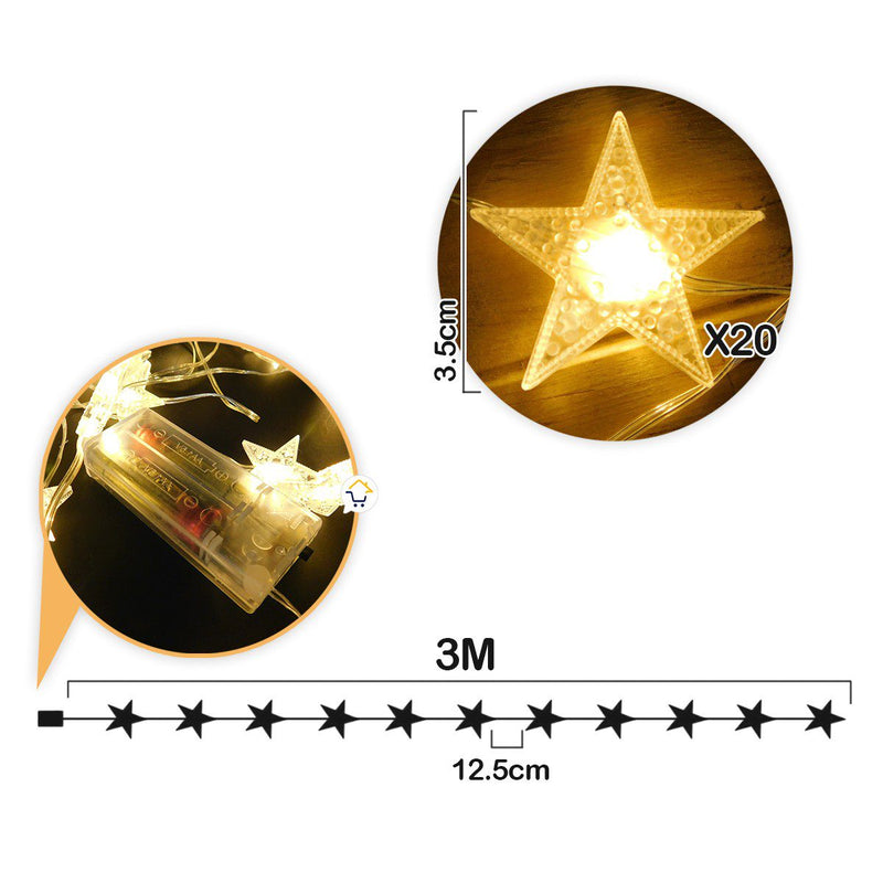 Extensión Luces Estrellas Micro Led Función Pila 320S
