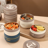 2/3 piezas de caja de almuerzo aislada japonesa de acero inoxidable 304 - Caja térmica para oficina y microondas - Tazón portátil multicapa para estudiantes - Cuenco con tapa para camping al aire libre