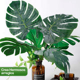 Plantas Artificiales Hojas Grandes X12 Decoración Tropical Fiestas 6290