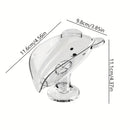1pc Jabonera Inspirada en Dibujos Animados con Ventosas Fuertes - No Requiere Taladro, Diseño de Auto-Drenaje, en Forma de V, Transparente y Gris, Ideal para Baño, Barco, RV, Soporte para Jabonera