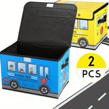 Caja de almacenamiento plegable de coche de dibujos animados creativos 2-Pack, ropa, herramientas y bocadillos listos, experto en almacenamiento de espacio de oficina y dormitorio