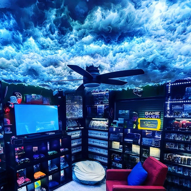 Linterna LED 3D Dinámica RGB Inteligente | Sincronización con Música, Alimentación USB - Decoración para Navidad, Halloween, Cumpleaños, Día del Padre y Ambiente en Dormitorio, Ideal para Fiestas