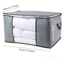 Bolsa de Almacenamiento Extra Grande Plegable con Asas Reforzadas - Organizador de Tela Gruesa Duradera para Edredones, Mantas y Ropa de Cama - Ventana Transparente, Cremallera Resistente