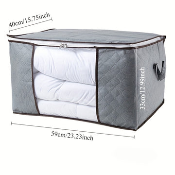 Bolsa de Almacenamiento Extra Grande Plegable con Asas Reforzadas - Organizador de Tela Gruesa Duradera para Edredones, Mantas y Ropa de Cama - Ventana Transparente, Cremallera Resistente